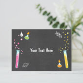 Science Insert card Science Party Experiment UAWG RSVP Karte (Stehend Vorderseite)