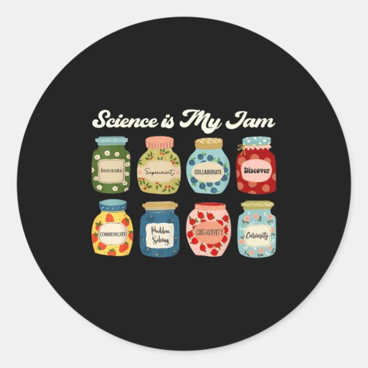 Science Is My Jam Teacher Shirt Stem Student Educa Runder Aufkleber (Vorderseite)