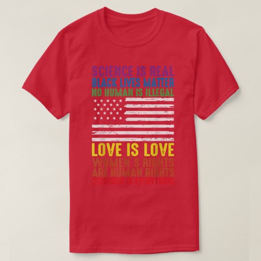 Science Is Real Kindness BLM Human Rights Equality T-Shirt (Design vorne)