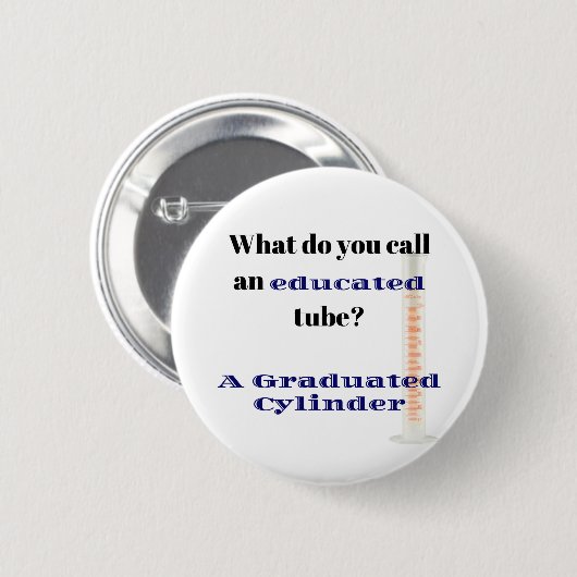 Science Joke Vater Joke Graduierter Zylinder Button (Vorne & Hinten)