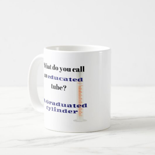 Science Joke Vater Joke Graduierter Zylinder Kaffeetasse (Vorderseite Links)