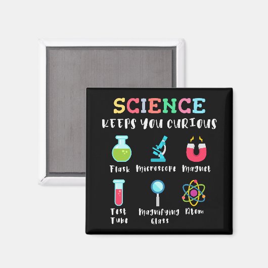 Science keeps you curious magnet (Vorderseite/Rückseite)