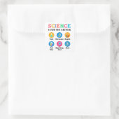 Science keeps you curious quadratischer aufkleber (Tasche)