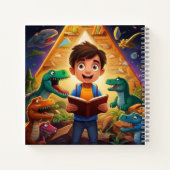 Science Kid Reading to Dinosaurs - Einzigartiges D Notizblock (Rückseite)