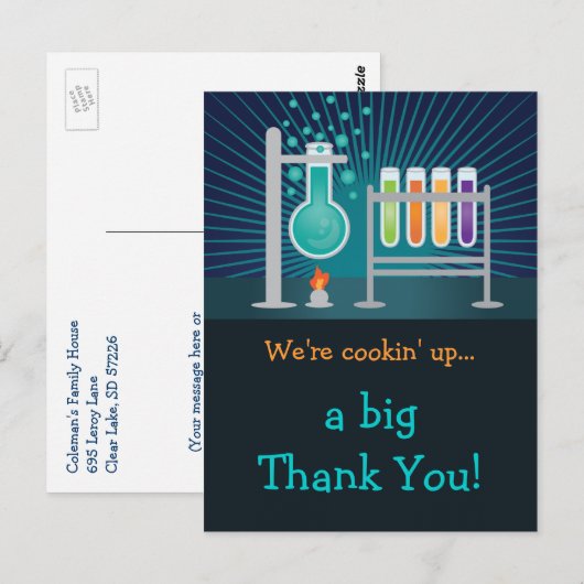 Science Laboratory Birthday Danke Karte (Vorne/Hinten)