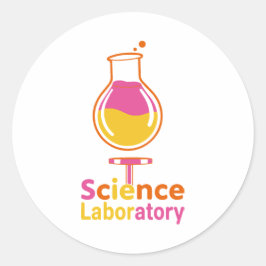 Science Laboratory Flask - Colorful Chemistry Expe Runder Aufkleber