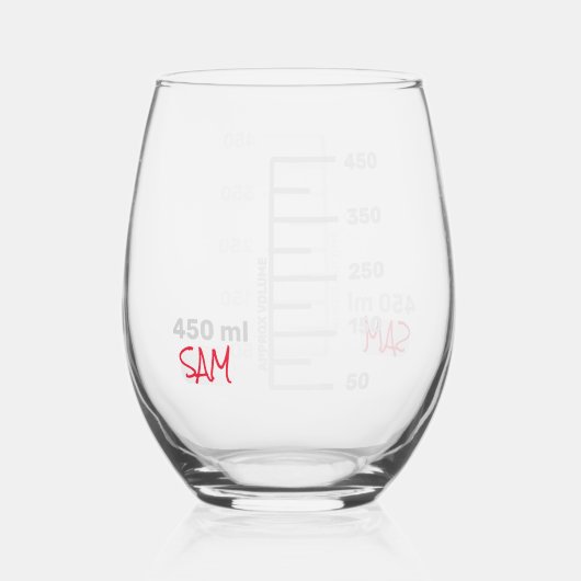 Science Labrador Beaker Personalisiert Glass Chemi Weinglas Ohne Stiel (Vorderseite)