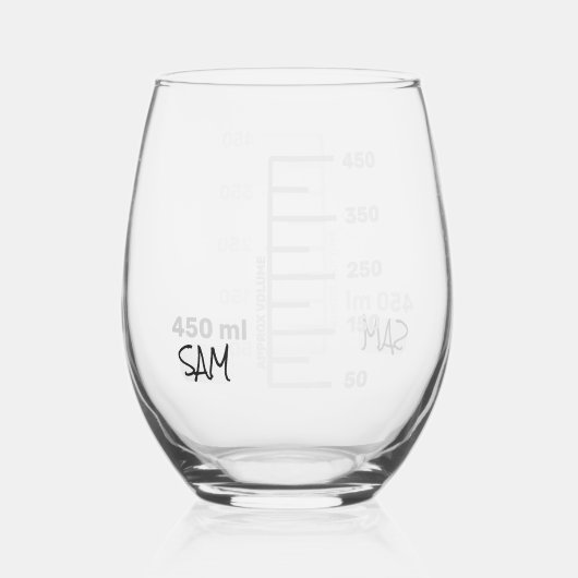 Science Labrador Beaker Personalisiert Glass Chemi Weinglas Ohne Stiel (Vorderseite)