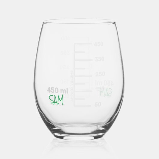 Science Labrador Beaker Personalisiert Glass Chemi Weinglas Ohne Stiel (Vorderseite)