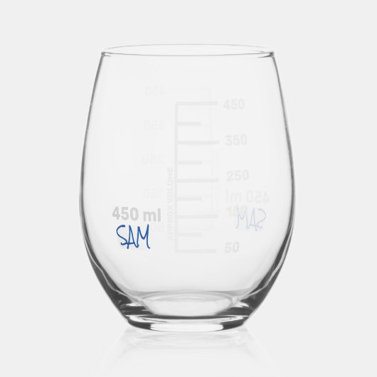 Science Labrador Beaker Personalisiert Glass Chemi Weinglas Ohne Stiel (Vorderseite)