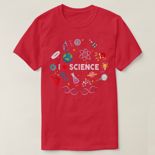 Science Lover I Love Science T-Shirt (Design vorne)
