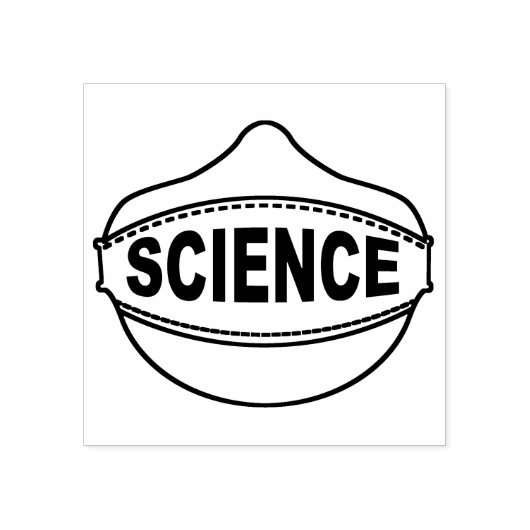 Science Mask Rubber Briefmarke 2x2" Gummistempel (Prägung)