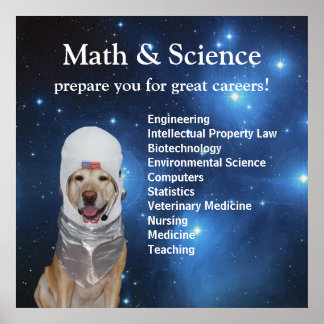 Science Math Niedlich Space Labrador Stars Poster