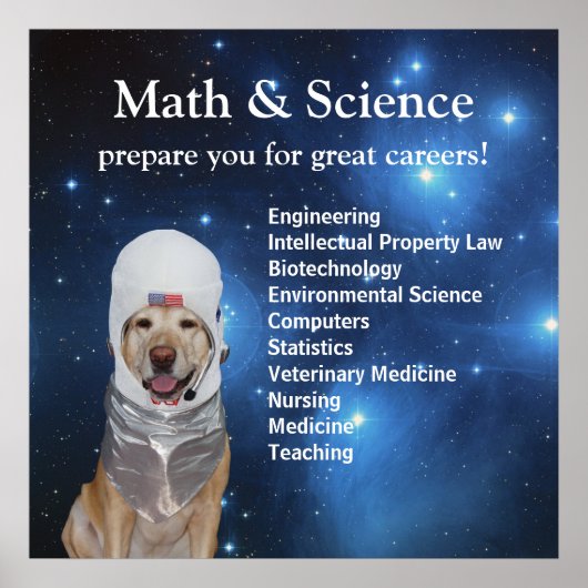 Science Math Niedlich Space Labrador Stars Poster (Vorne)