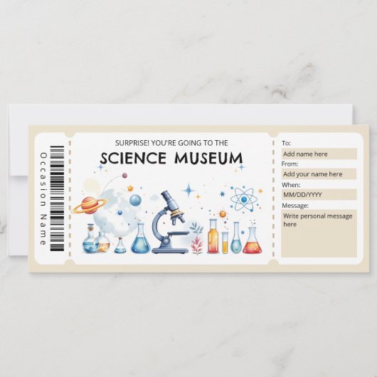 Science Museum Gift Certificate Einladung (Vorderseite)