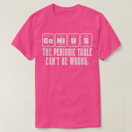 Science Nerd Genius Periodic Table Puff T-Shirt (Design vorne)