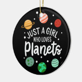 Science Nerd WeltraumGirl, der Planeten Lieben Keramik Ornament (Links)