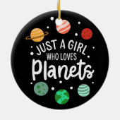 Science Nerd WeltraumGirl, der Planeten Lieben Keramik Ornament (Hinten)