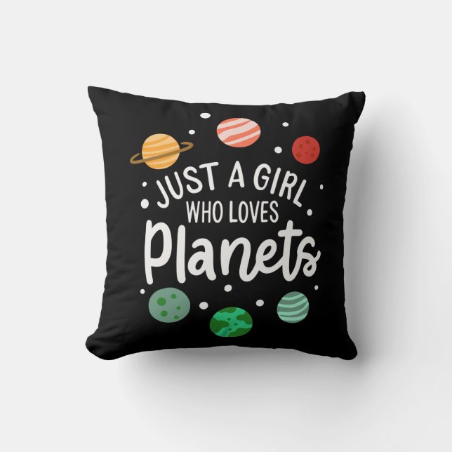 Science Nerd WeltraumGirl, der Planeten Lieben Kissen (Vorderseite)