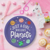 Science Nerd WeltraumGirl, der Planeten Lieben Pappteller (Party)