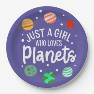 Science Nerd WeltraumGirl, der Planeten Lieben Pappteller