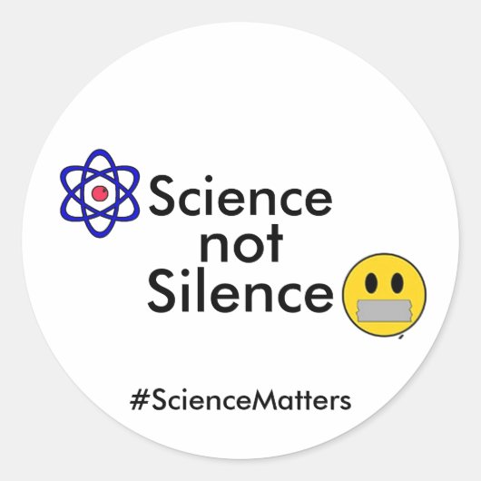 Science Not Silence Sticker (anpassbarer Hashtag) (Vorderseite)