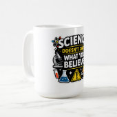 Science Over Belief – Funny Science Quote Design Kaffeetasse (Vorderseite Links)