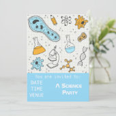 Science Party Chemie Experimente Party Invitati Einladung (Stehend Vorderseite)