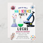 Science Party Einladung zum Geburtstag (Vorne/Hinten)