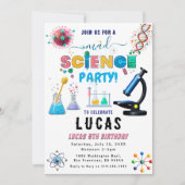 Science Party Einladung zum Geburtstag (Vorderseite)