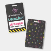 Science Party ID Abzeichen Ausweis (Vorder- & Rückseite)