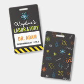 Science Party ID Abzeichen Scientist Abzeichen Ausweis (Vorder- & Rückseite)