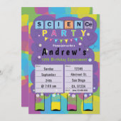 Science Party - Kinder als Geburtstagsparty Einladung (Vorne/Hinten)
