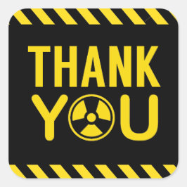 Science Party Vielen Dank Tag Quadratischer Aufkleber