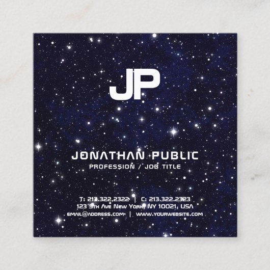 Science Physical Space Universe Monogram Schlicht Quadratische Visitenkarte (Vorderseite)