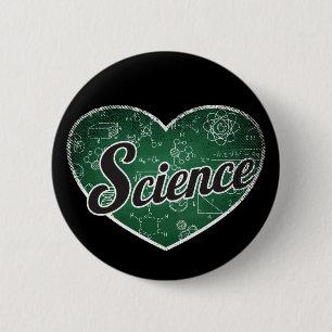 Science Retro Heart Blackboard Liebe Button