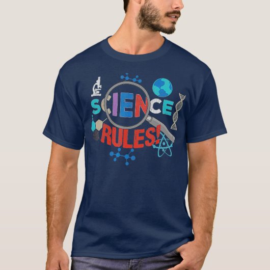 Science Rule Vintag Style Graphics T-Shirt (Vorderseite)