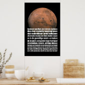 Science Schwarz-weiß Mars Globe Marsman Poster (Küche)