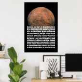Science Schwarz-weiß Mars Globe Marsman Poster (Heimbüro)
