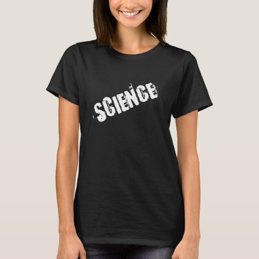 Science Slanted Distressed Text T-Shirt (Vorderseite)