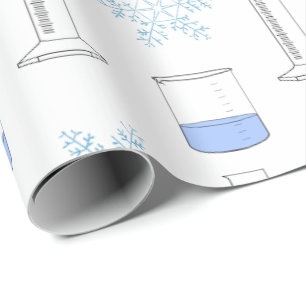 Science Snowflake Beaker gestufter Zylinder Winter Geschenkpapier