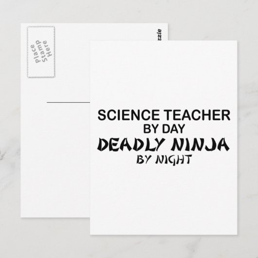 Science Teacher Deadly Ninja Postkarte (Vorne/Hinten)