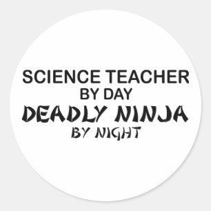 Science Teacher Deadly Ninja Runder Aufkleber