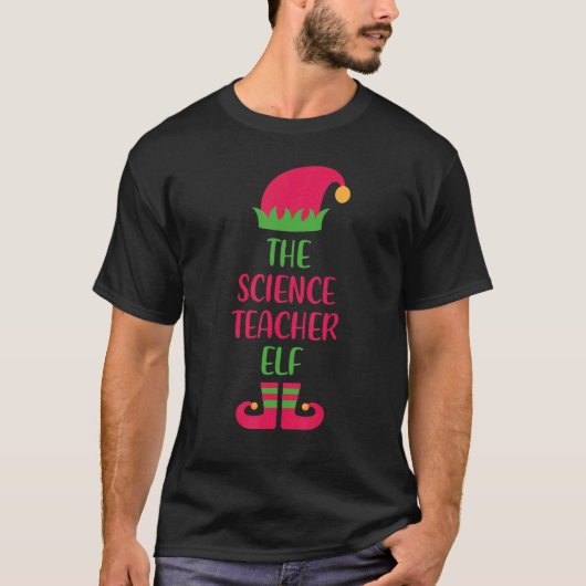 Science Teacher Elf Family Matching Christmas Wome T-Shirt (Vorderseite)