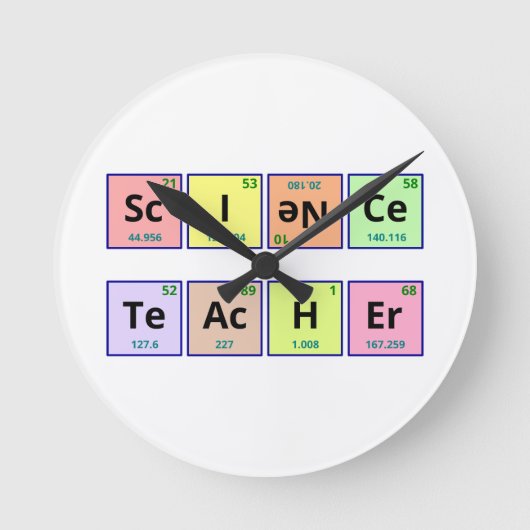 Science Teacher Runde Wanduhr (Vorderseite)