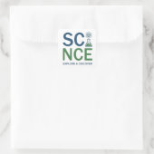 Science Teacher Typography Design Quadratischer Aufkleber (Tasche)