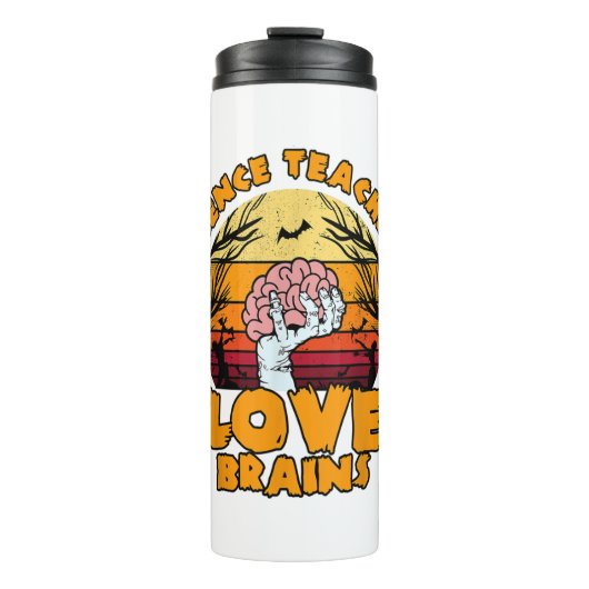Science Teachers Liebe Gehirn Halloween Funny Thermosbecher (Vorderseite)