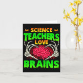 Science Teachers Liebe Gehirne Skeletton Handherz Karte (Gelbe Blume)