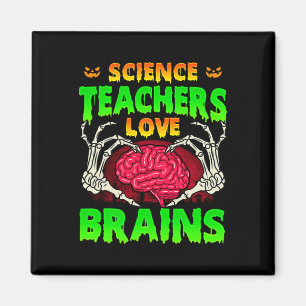 Science Teachers Liebe Gehirne Skeletton Handherz Magnet
