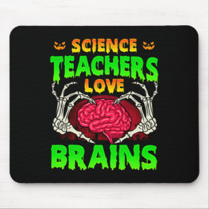 Science Teachers Liebe Gehirne Skeletton Handherz Mousepad